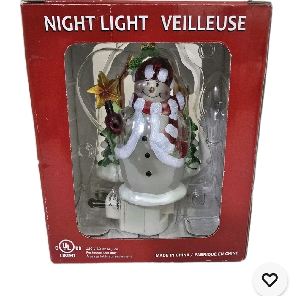y2k COSTCO Snowman Night Light‎ Veilleuse Christmas Holiday Electric with Bulb